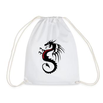 dragon tribal tattoo shape 200434 x - Drawstring Bag - white - Front