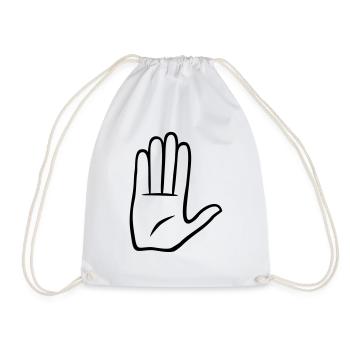 High 5, Hand - Turnbeutel - Weiß - Vorne