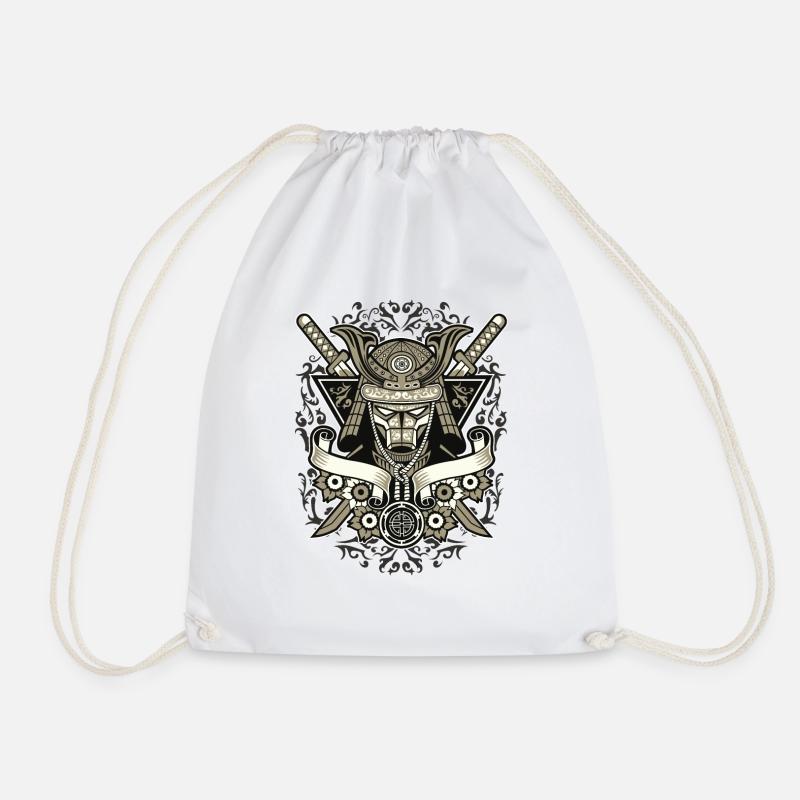 samurai - Drawstring Bag - white