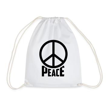 peace Frieden Hippie - Turnbeutel - Weiß - Vorne