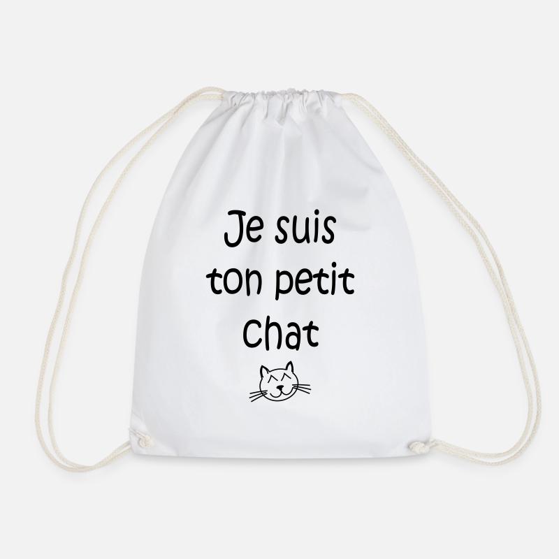 Je suis ton petit chat - Drawstring Bag - white