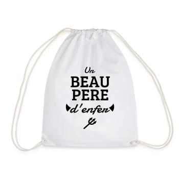 Beau Père - Papa - Fête des Peres - Enfant - Bébé - Sac de sport léger - blanc - Devant