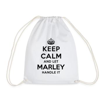 keep calm and let marley handle it - Drawstring Bag - white - Front