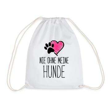 hunde nie ohne herz - Turnbeutel - Weiß - Vorne
