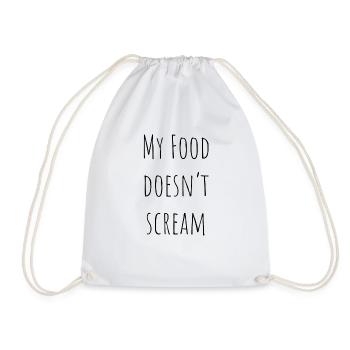 my food doesnt scream (black typo) - Sac de sport léger - blanc - Devant