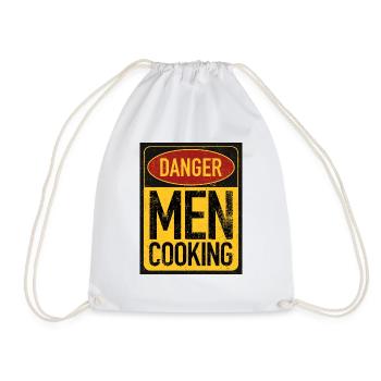 Danger Men Cooking - Attention les hommes cuisinent - Sac de sport léger - blanc - Devant