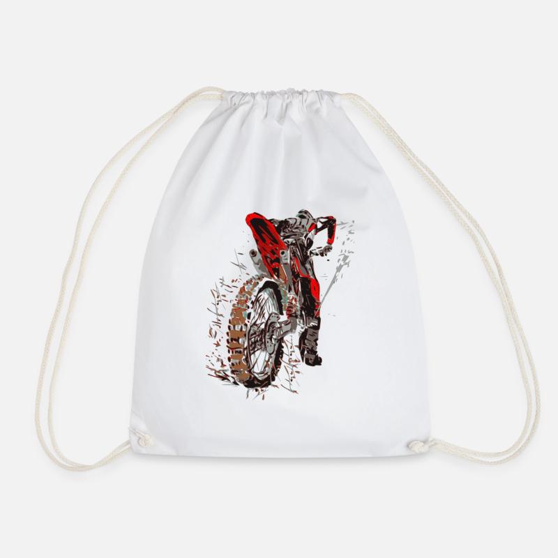Motocross - Drawstring Bag - white
