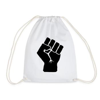 Raised Fist symbol - Drawstring Bag - white - Front