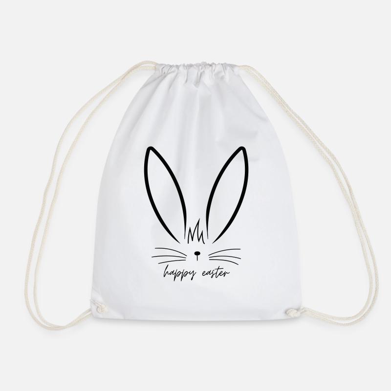 Minimal Bunny - Happy Easter - Turnbeutel - Weiß