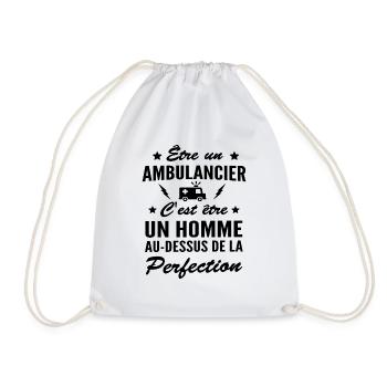 perfection ambulancier / humour ambulancier - Sac de sport léger - blanc - Devant