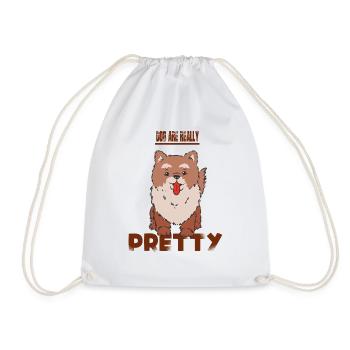 Dogs are really pretty nice and great - Drawstring Bag - white - Front