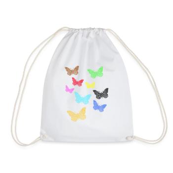 colorful butterflies bunte Schmetterlinge - Turnbeutel - Weiß - Vorne