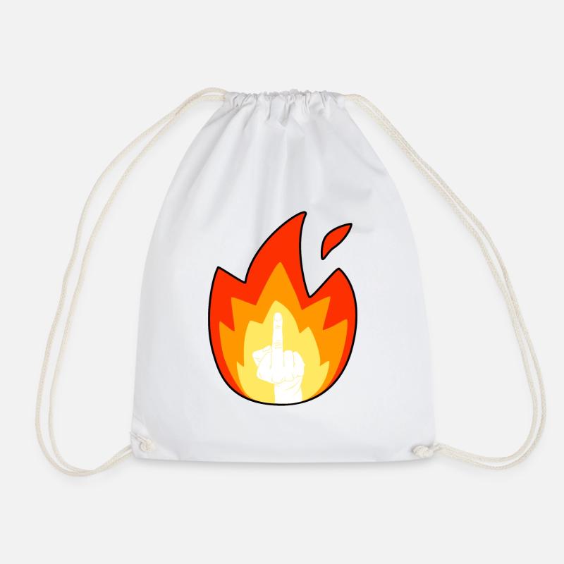 Feuerfinger-Emoji - Turnbeutel - Weiß