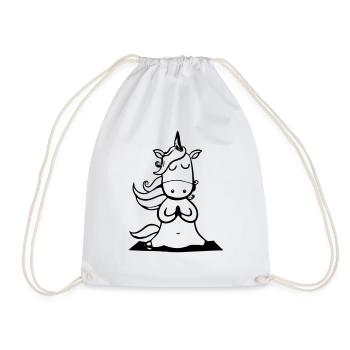 Einhorn Yoga Lustig Yogalehrerin Geschenkidee - Turnbeutel - Weiß - Vorne