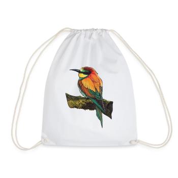 Bird - Drawstring Bag - white - Front