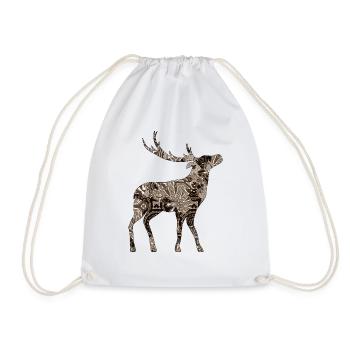 Deer - Drawstring Bag - white - Front