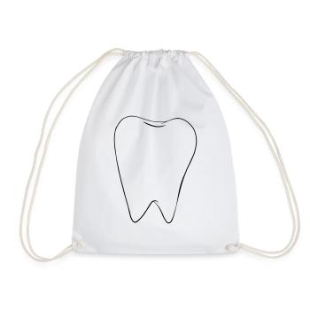 Tooth - Drawstring Bag - white - Front