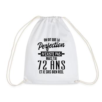 perfection 72 ans / humour anniversaire 72 ans - Sac de sport léger - blanc - Devant
