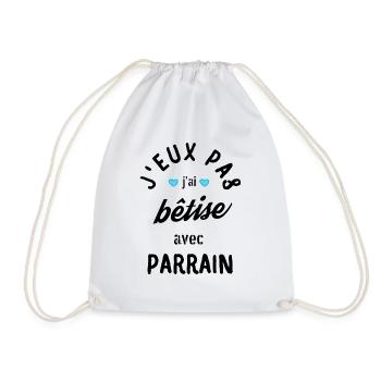 J Peux Pas j ai Bêtise avec parrain - Sac de sport léger - blanc - Devant