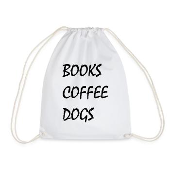 Bücher Kaffee Hunde - Turnbeutel - Weiß - Vorne