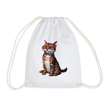 Kätzchen Bengalkatze Katze Katzenbesitzer Kater - Turnbeutel - Weiß - Vorne
