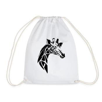 giraffe - Drawstring Bag - white - Front