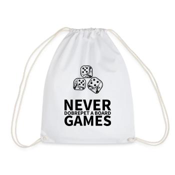 Boardgame Chess Backgammon Game Night - Drawstring Bag - white - Front