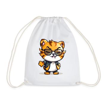 Looky le tigre rigolo - Sac de sport léger - blanc - Devant