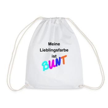 Meine Lieblingsfarbe ist BUNT (schw) - Turnbeutel - Weiß - Vorne