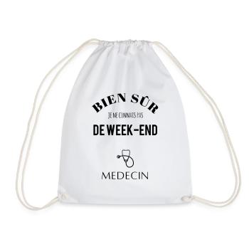Je connais pas de weekend je suis médecin - Sac de sport léger - blanc - Devant