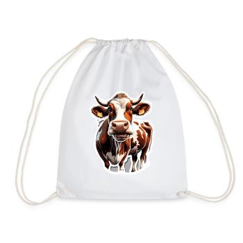 Braune Kuh / Tier / Milch / Bauernhof / Stall - Turnbeutel - Weiß - Vorne