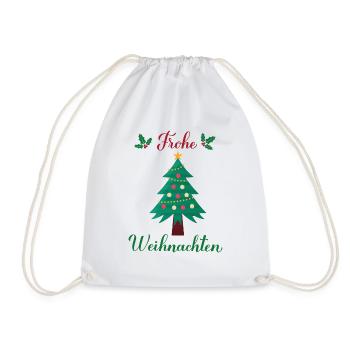 Weihnachten mit Tannenbaum - Turnbeutel - Weiß - Vorne