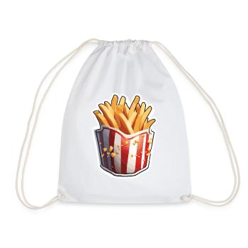 French Fries / Fast Food / Potato / Food - Drawstring Bag - white - Front