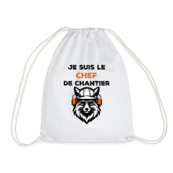 Je suis le chef de chantier renard - Sac de sport léger - blanc - Devant