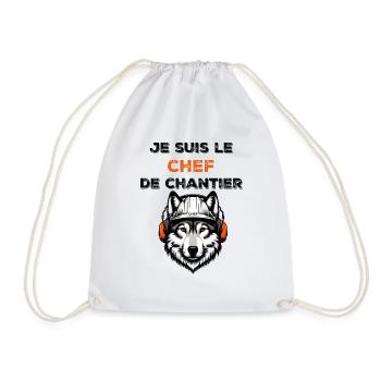 Je suis le chef de chantier loup - Sac de sport léger - blanc - Devant