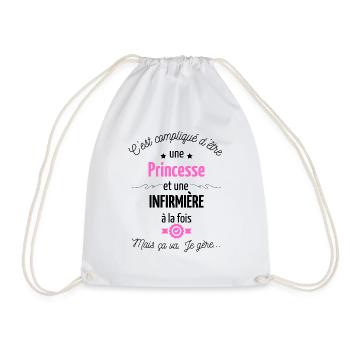Infirmière Princesse Cadeau Anniversaire Médecine - Sac de sport léger - blanc - Devant