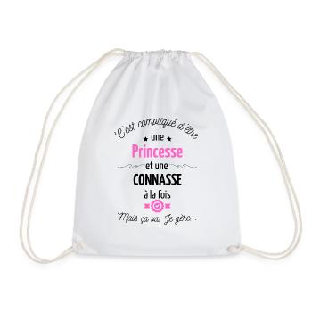 Princesse Et Conn*sse Et Je Gère Dans Les Deux - Sac de sport léger - blanc - Devant