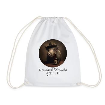 Sanglier avec chapeau - J’ai encore eu du cochon ! - Sac de sport léger - blanc - Devant