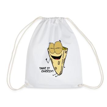 Lustiger Spruch Take it Cheesy - Turnbeutel - Weiß - Vorne