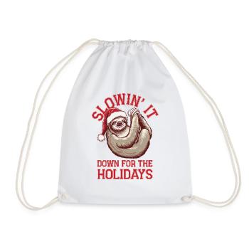 Christams Sloth - Drawstring Bag - white - Front