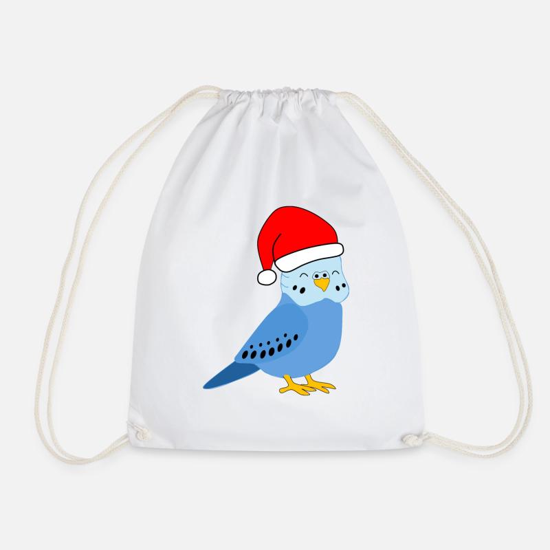 Noël - Perruche bleue festive - Sac de sport léger - blanc