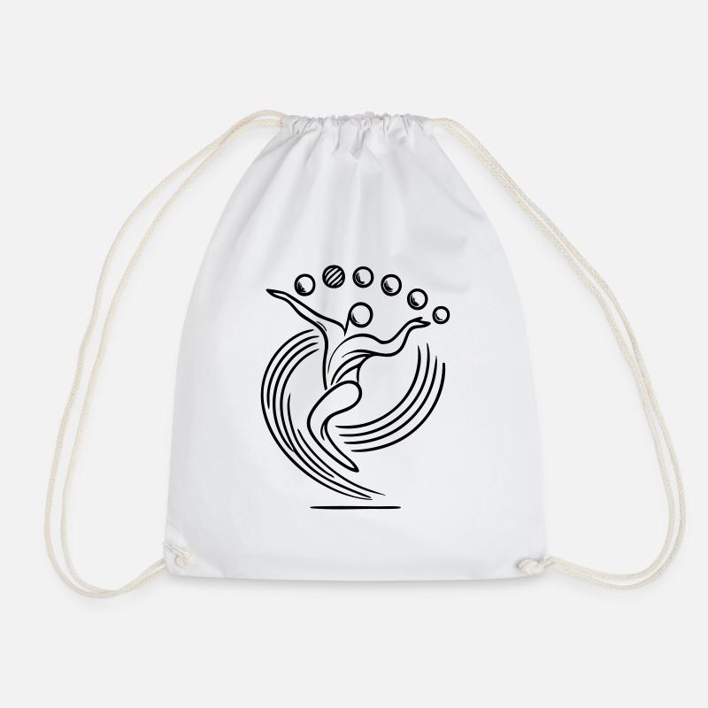 Juggling Juggler Logo - Drawstring Bag - white