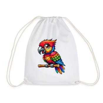 Parrot - Drawstring Bag - white - Front
