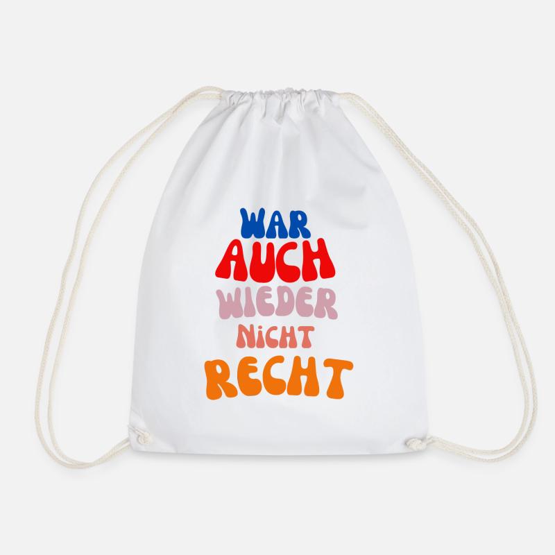 wasn't right again - Drawstring Bag - white