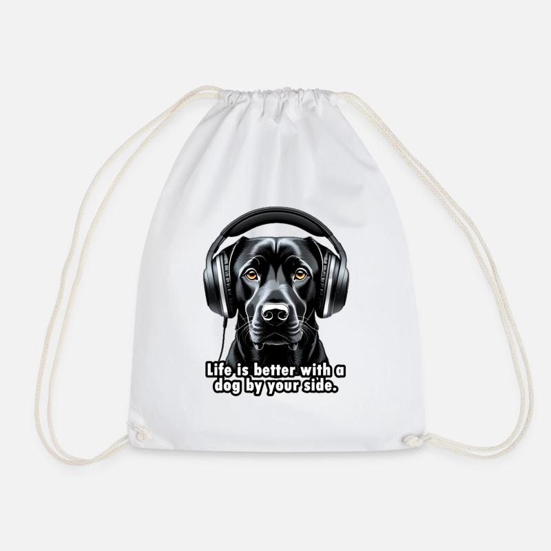 Funny black Dog Quotes - Turnbeutel - Weiß