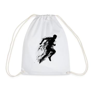 Jogging, sporty man silhouette - Drawstring Bag - white - Front