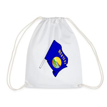 Flag of Montana - Drawstring Bag - white - Front