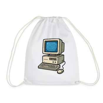 Computer Old School - Drawstring Bag - white - Front