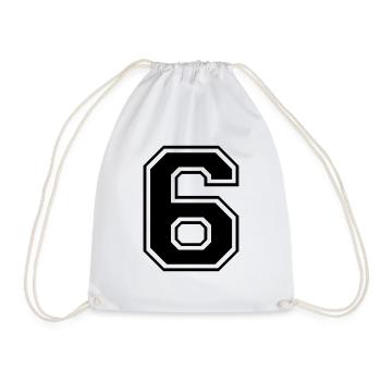 6, six, nombre, nombre - Sac de sport léger - blanc - Devant