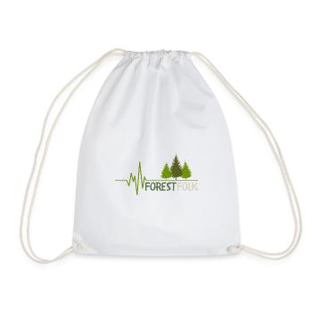 Forest Folk Logo mit Herzschlag - Turnbeutel - Weiß - Vorne